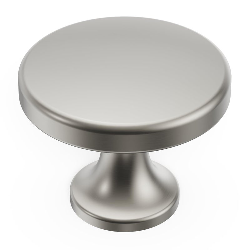Hickory Hardware 1 Pack Solid Core Kitchen Cabinet Knobs  Luxury Cabinet and Dresser Knobs  Handle Pulls for Doors & Drawers  1-3/8 Inch  Satin Nickel  Forge Collection - Image 2